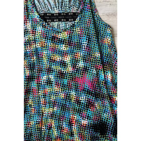 Sleeveless Cabi Multi Color Polka Dot Dress sz S EUC - Picture 4 of 5